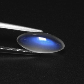 9,17 ctw natürlicher Blau-weiß Regenbogenmondstein, Transparent, Transparent / Lichtdurchlässig