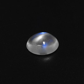 1,57 ctw natürlicher weißer Regenbogen-Mondstein, Oval Schliff, Transparent