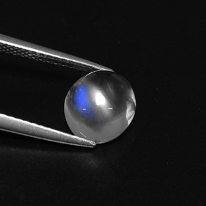 2,34 ctw natürlicher weißer Regenbogen-Mondstein, Oval Schliff, Transparent
