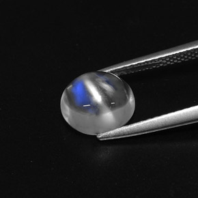 2,34 ctw natürlicher weißer Regenbogen-Mondstein, Oval Schliff, Transparent