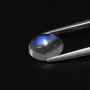 1,85 ctw natürlicher weißer Regenbogen-Mondstein, Oval Schliff, Transparent