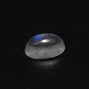 9,17 ctw natürlicher Blau-weiß Regenbogenmondstein, Oval Schliff, Transparent