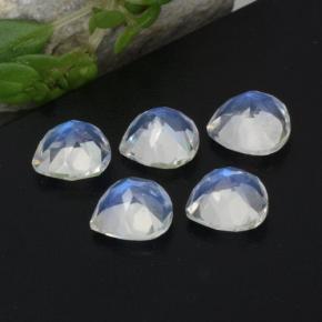 1,89 ct natürliche weißer Regenbogen-Mondstein-Edelsteine, Birnenform, Transparent