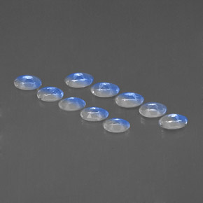  ct natürliche weißer Regenbogen-Mondstein-Edelsteine, Oval Schliff, VVS-VS