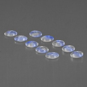  ct natürliche Blau-weiß Regenbogenmondstein-Edelsteine, Oval Schliff, VVS-VS