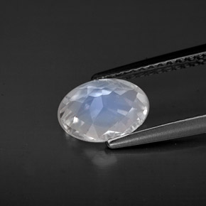 9,17 ctw natürlicher Blau-weiß Regenbogenmondstein, Oval Schliff, VS