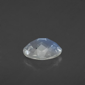 1,06 ctw natürlicher weißer Regenbogen-Mondstein, Oval Schliff, Transparent