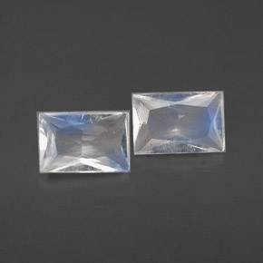  ct natürliche Blau-weiß Regenbogenmondstein-Edelsteine, Baguette, VS