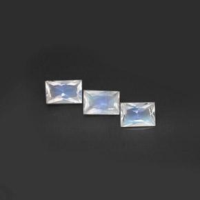1,39 ct natürliche weißer Regenbogen-Mondstein-Edelsteine, Baguette, VS