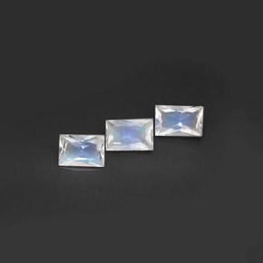 1,39 ct natürliche weißer Regenbogen-Mondstein-Edelsteine, Baguette, VS