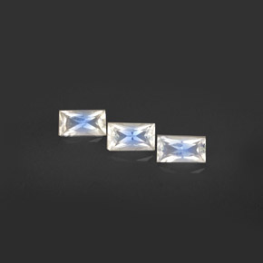  ct natürliche Blau-weiß Regenbogenmondstein-Edelsteine, Baguette, VS