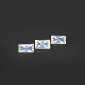  ct natürliche Blau-weiß Regenbogenmondstein-Edelsteine, Baguette, VS