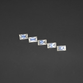  ct natürliche Blau-weiß Regenbogenmondstein-Edelsteine, Baguette, VS