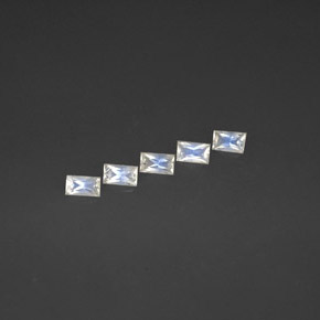  ct natürliche Blau-weiß Regenbogenmondstein-Edelsteine, Baguette, VS