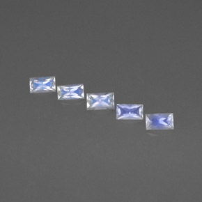  ct natürliche Blau und weiß Regenbogen-Mondstein-Edelsteine, Baguette, VS