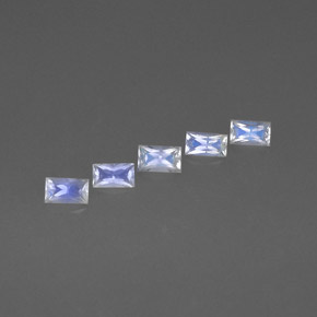  ct natürliche Blau und weiß Regenbogen-Mondstein-Edelsteine, Baguette, VS