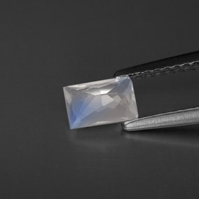 9,17 ctw natürlicher Blau-weiß Regenbogenmondstein, Baguette, VS