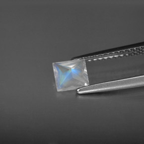 9,17 ctw natürlicher Blau-weiß Regenbogenmondstein, Quadrat, VS