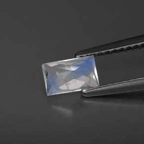 9,17 ctw natürlicher Blau-weiß Regenbogenmondstein, Baguette, VS