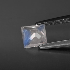 9,17 ctw natürlicher Blau-weiß Regenbogenmondstein, Quadrat, VS