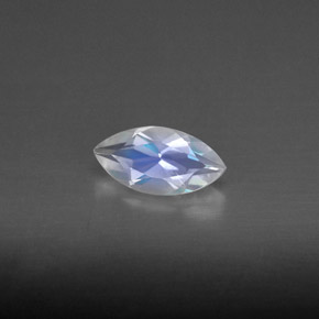 0,50 ctw natürlicher weißer Regenbogen-Mondstein, Transparent, Transparent / Lichtdurchlässig