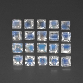  ct natürliche weißer Regenbogen-Mondstein-Edelsteine, Transparent, Transparent / Lichtdurchlässig