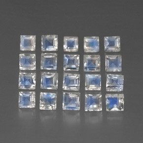  ct natürliche weißer Regenbogen-Mondstein-Edelsteine, Transparent, Transparent / Lichtdurchlässig