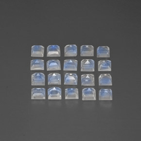 3,35 ct natürliche weißer Regenbogen-Mondstein-Edelsteine, Transparent, Transparent / Lichtdurchlässig