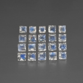 3,19 ct natürliche weißer Regenbogen-Mondstein-Edelsteine, Transparent, Transparent / Lichtdurchlässig