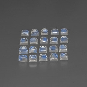 3,19 ct natürliche weißer Regenbogen-Mondstein-Edelsteine, Transparent, Transparent / Lichtdurchlässig