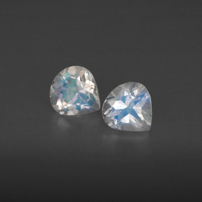  ct natürliche Blau-weiß Regenbogenmondstein-Edelsteine, Transparent, Transparent / Lichtdurchlässig