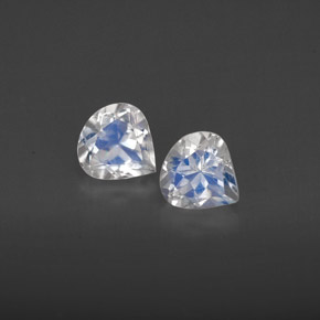  ct natürliche Blau-weiß Regenbogenmondstein-Edelsteine, Transparent, Transparent / Lichtdurchlässig