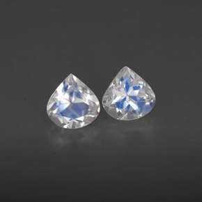  ct natürliche Blau-weiß Regenbogenmondstein-Edelsteine, Transparent, Transparent / Lichtdurchlässig