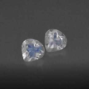  ct natürliche Blau-weiß Regenbogenmondstein-Edelsteine, Transparent, Transparent / Lichtdurchlässig