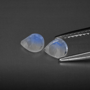  ct natürliche Blau-weiß Regenbogenmondstein-Edelsteine, Transparent, Transparent / Lichtdurchlässig