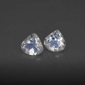  ct natürliche Blau-weiß Regenbogenmondstein-Edelsteine, Transparent, Transparent / Lichtdurchlässig