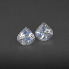  ct natürliche Blau-weiß Regenbogenmondstein-Edelsteine, Transparent, Transparent / Lichtdurchlässig