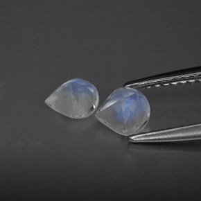  ct natürliche Blau-weiß Regenbogenmondstein-Edelsteine, Transparent, Transparent / Lichtdurchlässig