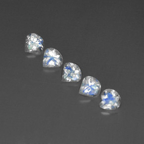  ct natürliche Blau-weiß Regenbogenmondstein-Edelsteine, Transparent, Transparent / Lichtdurchlässig