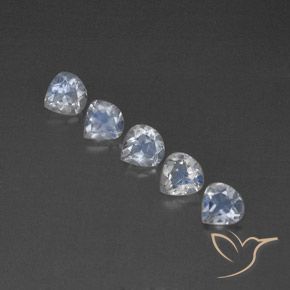 1.86 ct natürliche Bläulich-weiß Regenbogenmondstein-Edelsteine, Birnenform, Transparent / Lichtdurchlässig