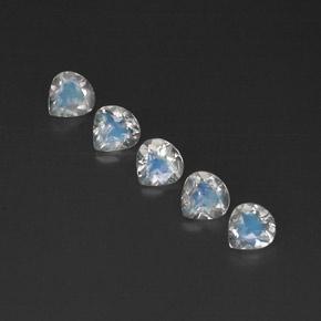 1,53 ct natürliche weißer Regenbogen-Mondstein-Edelsteine, Transparent, Transparent / Lichtdurchlässig