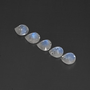  ct natürliche weißer Regenbogen-Mondstein-Edelsteine, Transparent, Transparent / Lichtdurchlässig