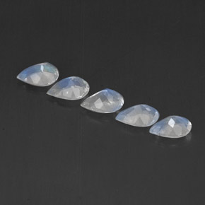  ct natürliche Blau-weiß Regenbogenmondstein-Edelsteine, Transparent, Transparent / Lichtdurchlässig