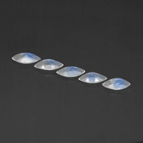  ct natürliche weißer Regenbogen-Mondstein-Edelsteine, Transparent, Transparent / Lichtdurchlässig