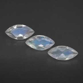  ct natürliche weißer Regenbogen-Mondstein-Edelsteine, Transparent, Transparent / Lichtdurchlässig