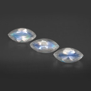  ct natürliche weißer Regenbogen-Mondstein-Edelsteine, Transparent, Transparent / Lichtdurchlässig