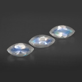  ct natürliche weißer Regenbogen-Mondstein-Edelsteine, Transparent, Transparent / Lichtdurchlässig