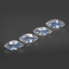  ct natürliche Blau-weiß Regenbogenmondstein-Edelsteine, Transparent, Transparent / Lichtdurchlässig