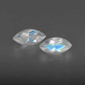  ct natürliche weißer Regenbogen-Mondstein-Edelsteine, Transparent, Transparent / Lichtdurchlässig