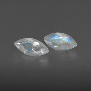  ct natürliche weißer Regenbogen-Mondstein-Edelsteine, Transparent, Transparent / Lichtdurchlässig